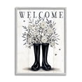 thumbnail image 1 of Stupell Industries Welcome White Roses Gardening Boots Outdoors Insect Sign,11 x 14, Design by Elizabeth Tyndall, 1 of 7