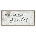 thumbnail image 1 of Stupell Industries Welcome Winter Snowflake Pattern Holiday Painting Brown Floater Framed Canvas Art Print Wall Art, 31 x 14, 1 of 9