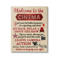 Stupell Industries Welcome to Cinema Rules Beauty & Fashion Painting Gallery Wrapped Canvas Print Wall Art, 16 x 20