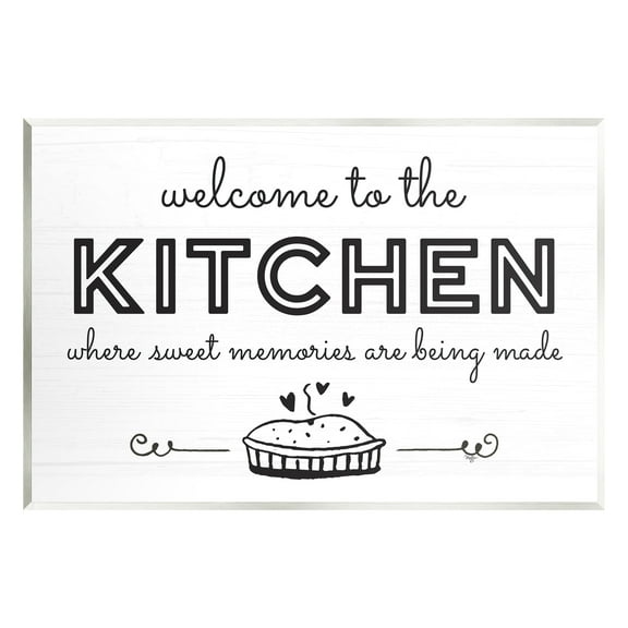 Stupell Industries Welcome to Kitchen Fresh Baked Pie Rustic Phrase Graphic Art Unframed Art Print Wall Art, Design by Mollie B.