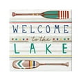 thumbnail image 1 of Stupell Industries Welcome to Lake Striped Boat Oars Graphic Art Gallery Wrapped Canvas Print Wall Art, Design by Elizabeth Tyndall, 1 of 7