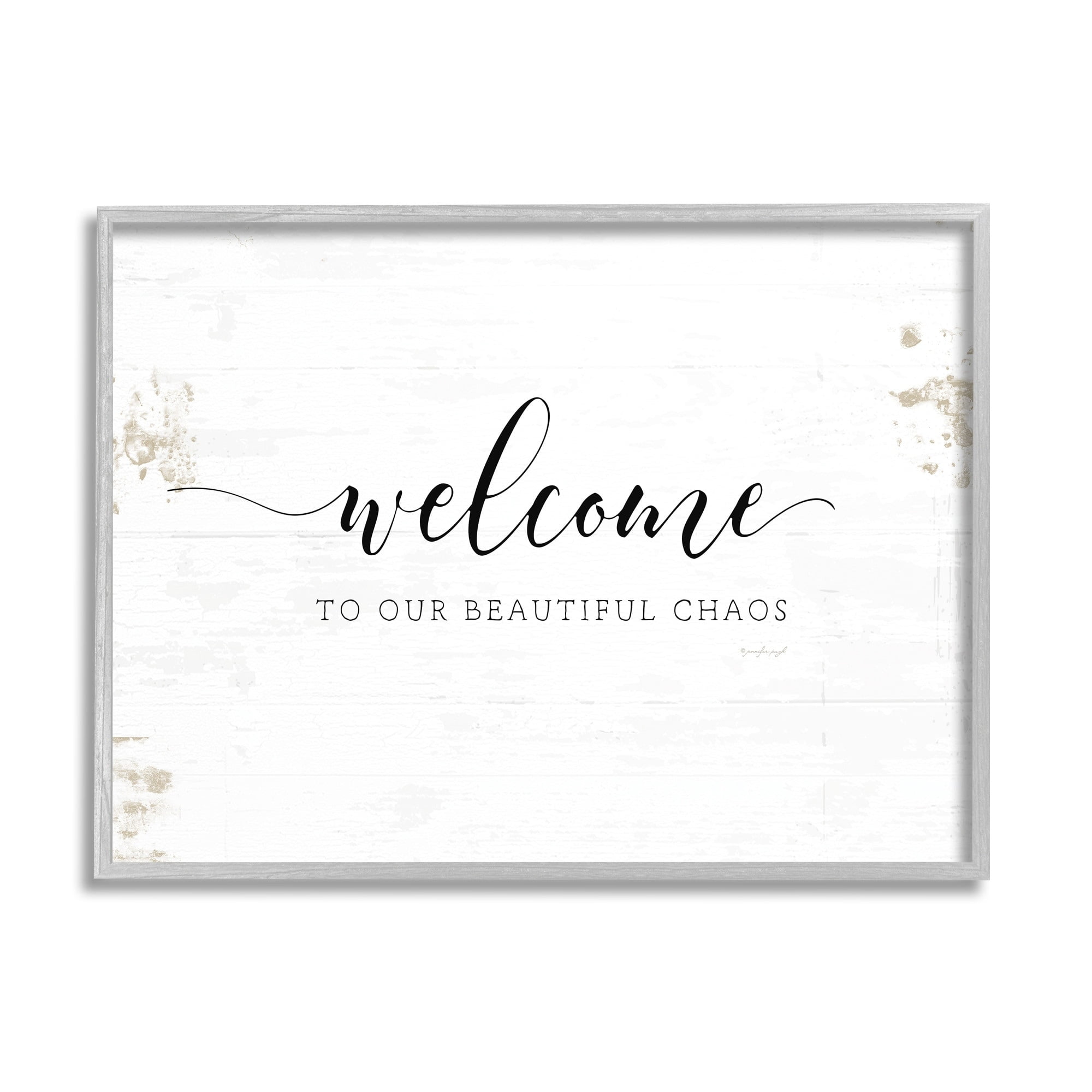 Stupell Industries Welcome to Our Beautiful Chaos Fun Family Phrase Designed by Jennifer Pugh