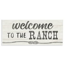 Stupell Industries Welcome to Ranch Rustic Text & Numbers Painting Unframed Art Print Wall Art, 17 x 7