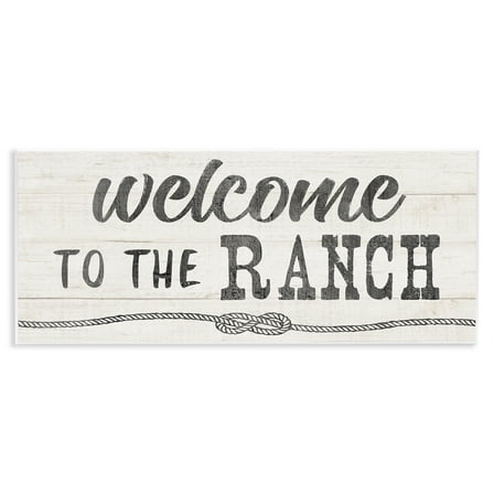 Stupell Industries Welcome to Ranch Rustic Text & Numbers Painting Unframed Art Print Wall Art, 17 x 7