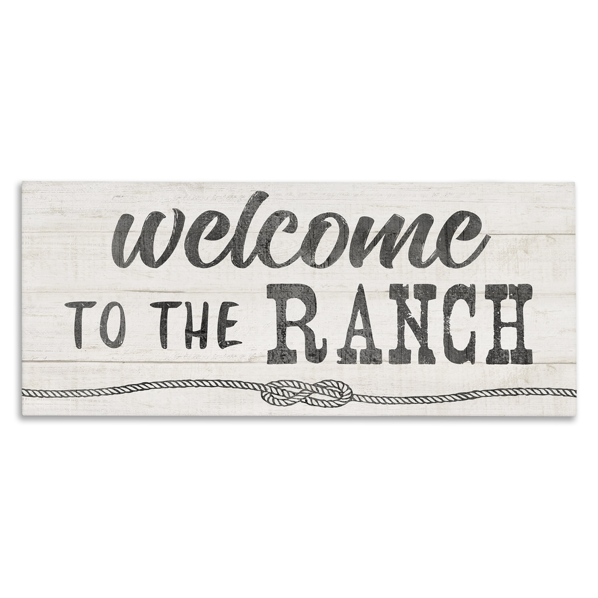 Stupell Industries Welcome to Ranch Rustic Text & Numbers Painting Wrapped Canvas Art Print Wall Art, 48 x 20