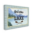 thumbnail image 1 of Stupell Industries Welcome to the Lake Phrase Crossed Oars Mountain Forest, 30 x 40, Designed by ND Art, 1 of 6