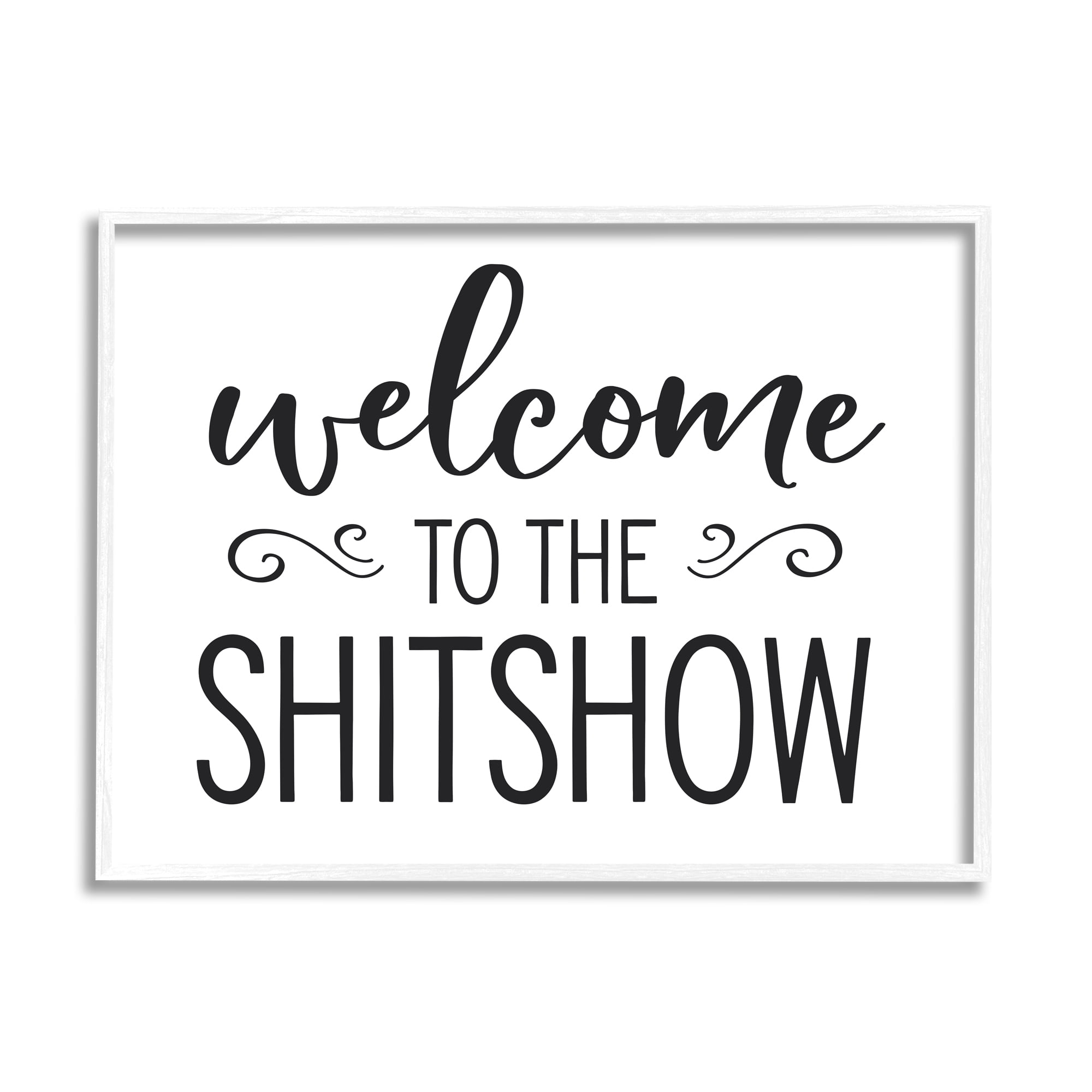 Stupell Industries Welcome to the S*** Show Sassy Home Sign Typography Painting White Framed Art Print Wall Art, 24 x 30