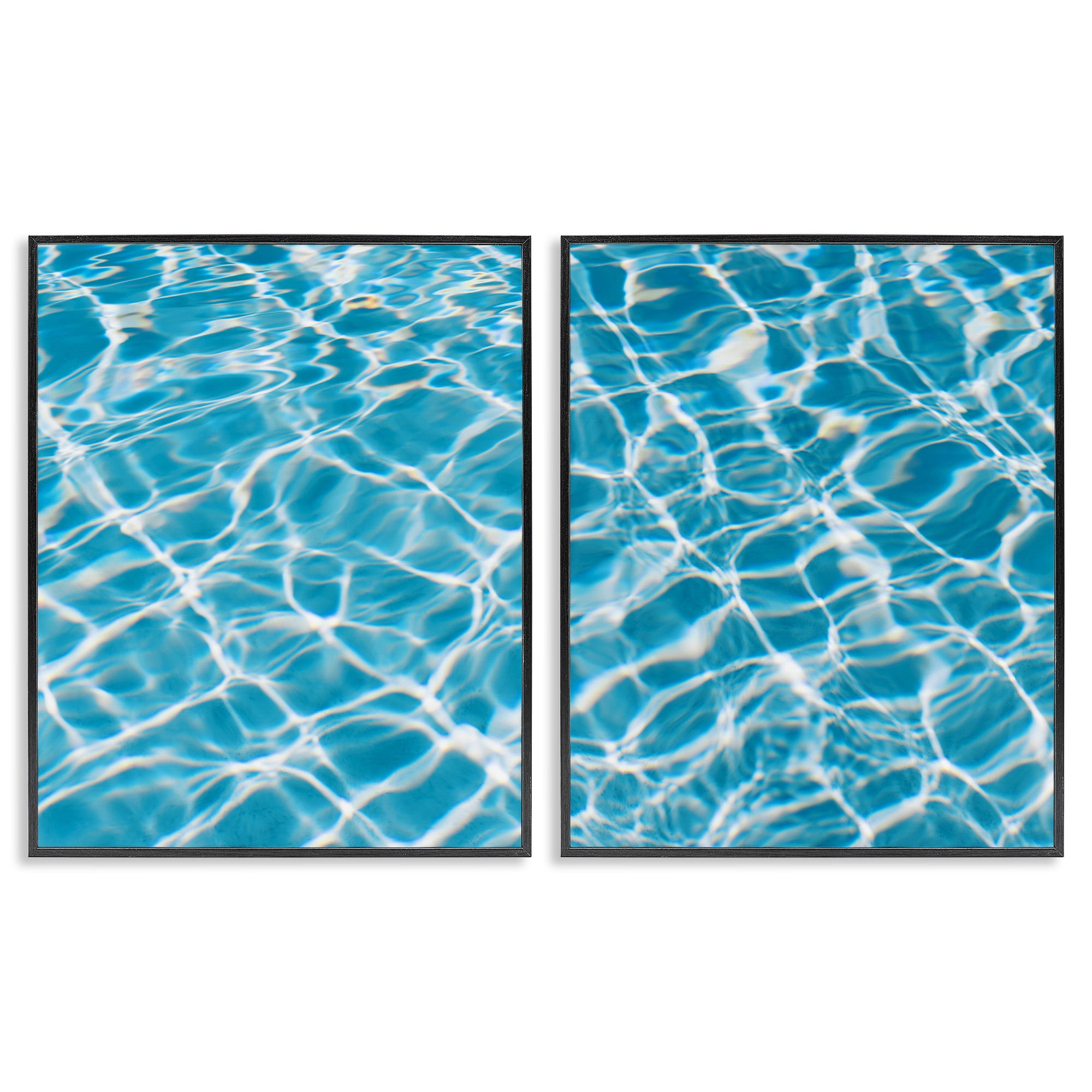 Stupell Industries Welcoming Pool Water Nautical & Beach Painting Black Framed Art Print Wall Art, 16 x 20, Set of 2