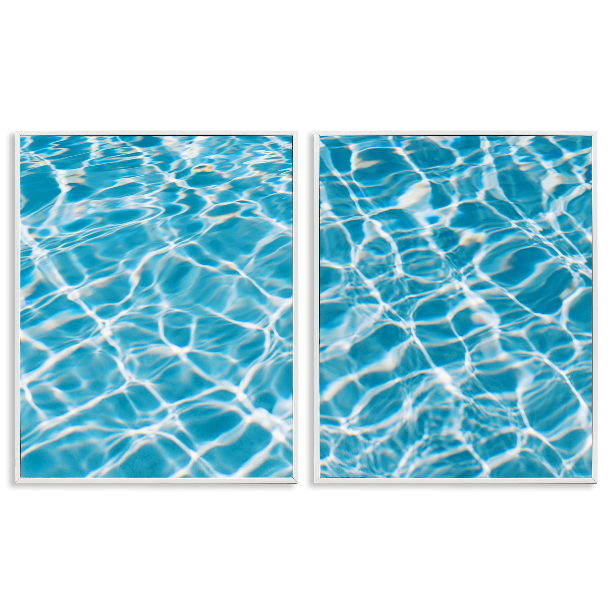 Stupell Industries Welcoming Pool Water Nautical & Beach Painting White Framed Art Print Wall Art, 11 x 14, Set of 2