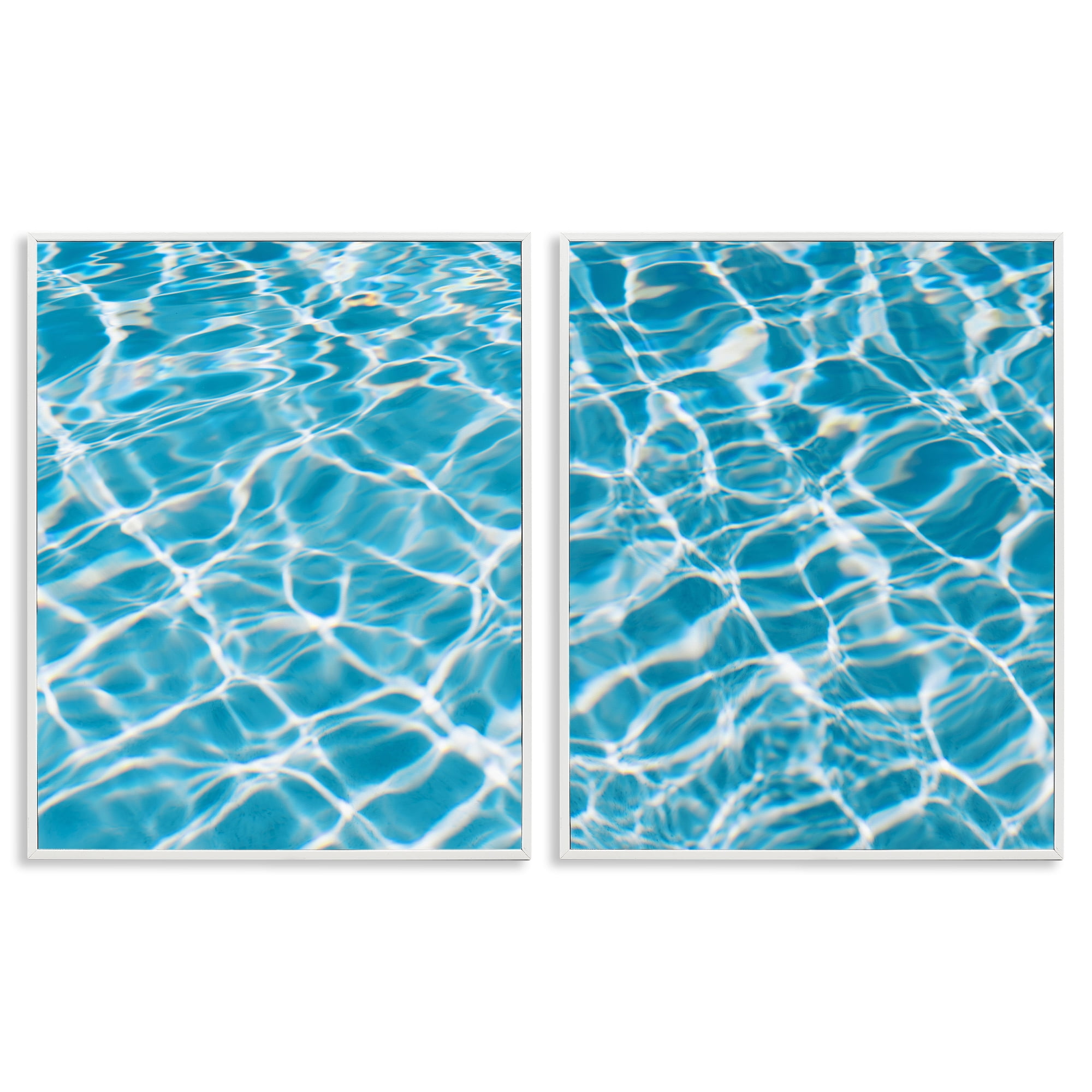 Stupell Industries Welcoming Pool Water Nautical & Beach Painting White Framed Art Print Wall Art, 16 x 20, Set of 2