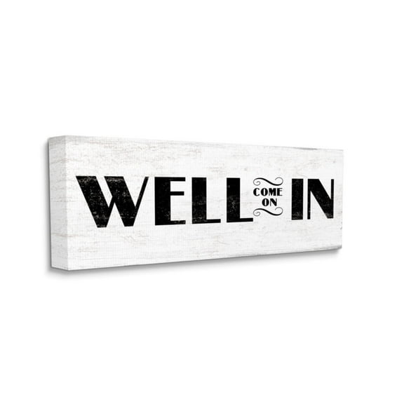 Stupell Industries Well Come On In Rustic Word Play Design Design by Daphne Polselli, 10" x 24"