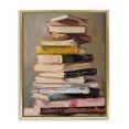 thumbnail image 1 of Stupell Industries Cottage Well Loved Bookstack Gold Floating Frame Canvas Art, 17 x 21, by LSR Design Studio, 1 of 8