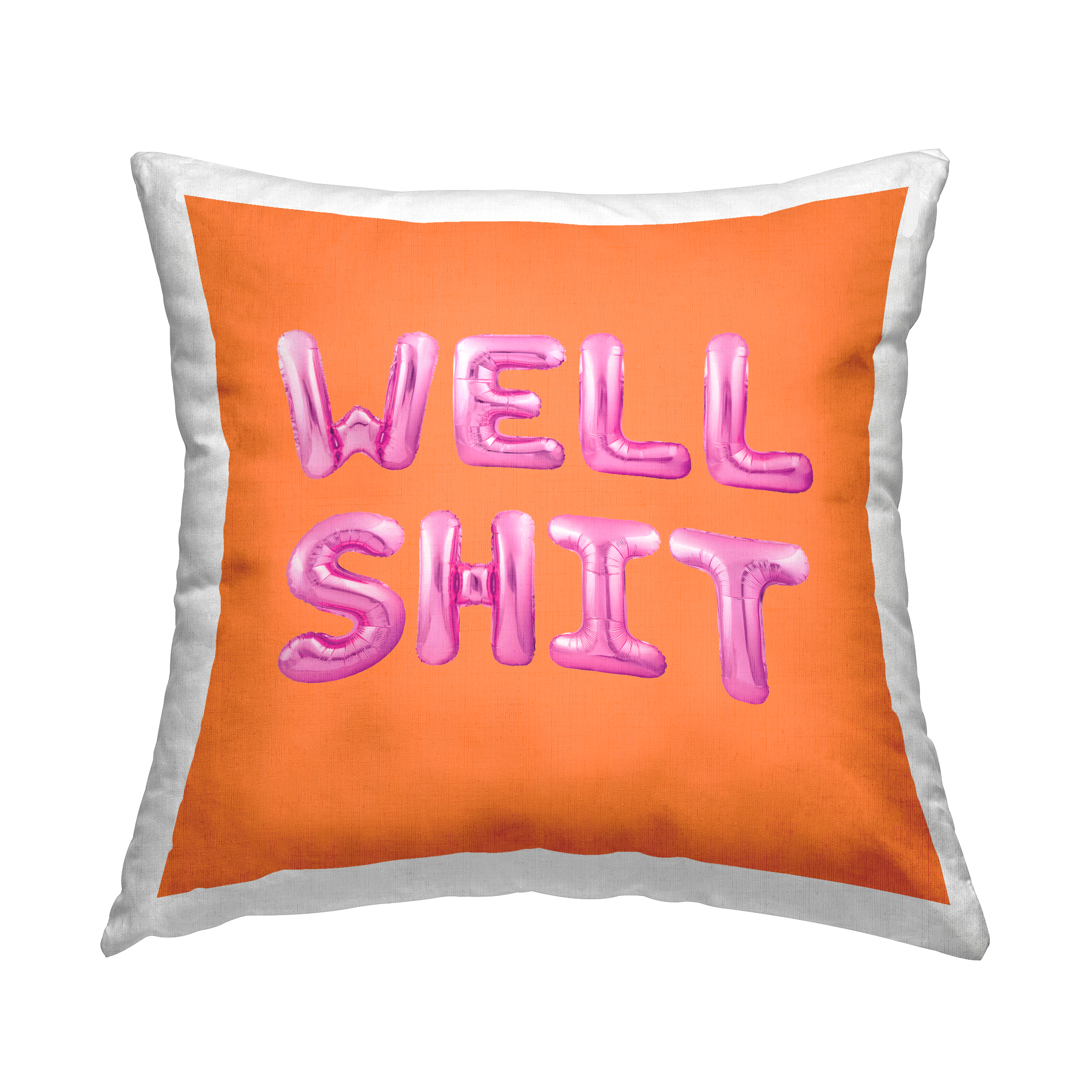 Stupell Industries Well Sh*t Bold Balloons Decorative Printed Throw Pillow, 18 x 18