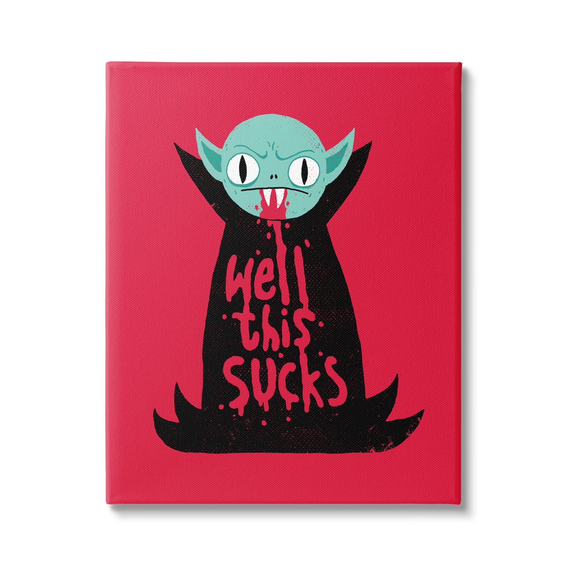 Stupell Industries Well This Sucks Vampire Drinking Blood Witty Phrase Canvas Wall Art, 30 x 40, Design by Michael Buxton