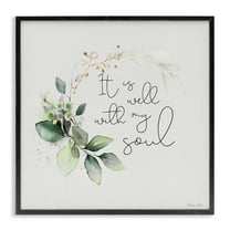 Stupell Industries Well With My Soul Religious Painting Black Framed Art Print Wall Art, 12 x 12