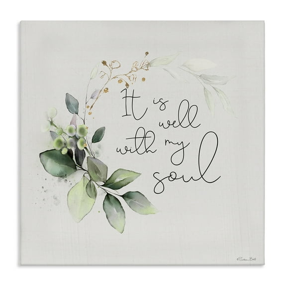 Stupell Industries Well With My Soul Religious Painting Gallery Wrapped Canvas Art Print Wall Art, 30 x 30