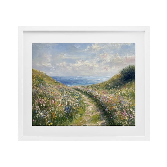 Stupell Industries Well Worn Coastal Path White Framed Print Under Glass design by Petal Prints Design, 13 x 16