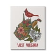 thumbnail image 1 of Stupell Industries West Virginia State Cardinal Detailed Floral Pattern Graphic Art Gallery Wrapped Canvas Print Wall Art, Design by Valentina Harper, 1 of 7