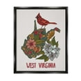 thumbnail image 1 of Stupell Industries West Virginia State Cardinal Detailed Floral Pattern Graphic Art Jet Black Floating Framed Canvas Print Wall Art, Design by Valentina Harper, 1 of 5