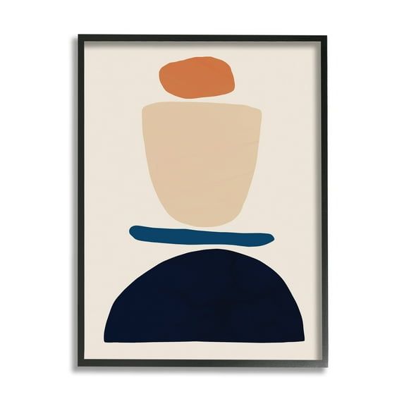 Stupell Industries Western Balanced Abstract Shapes Orange Blue,24 x 30,Designed by Victoria Barnes