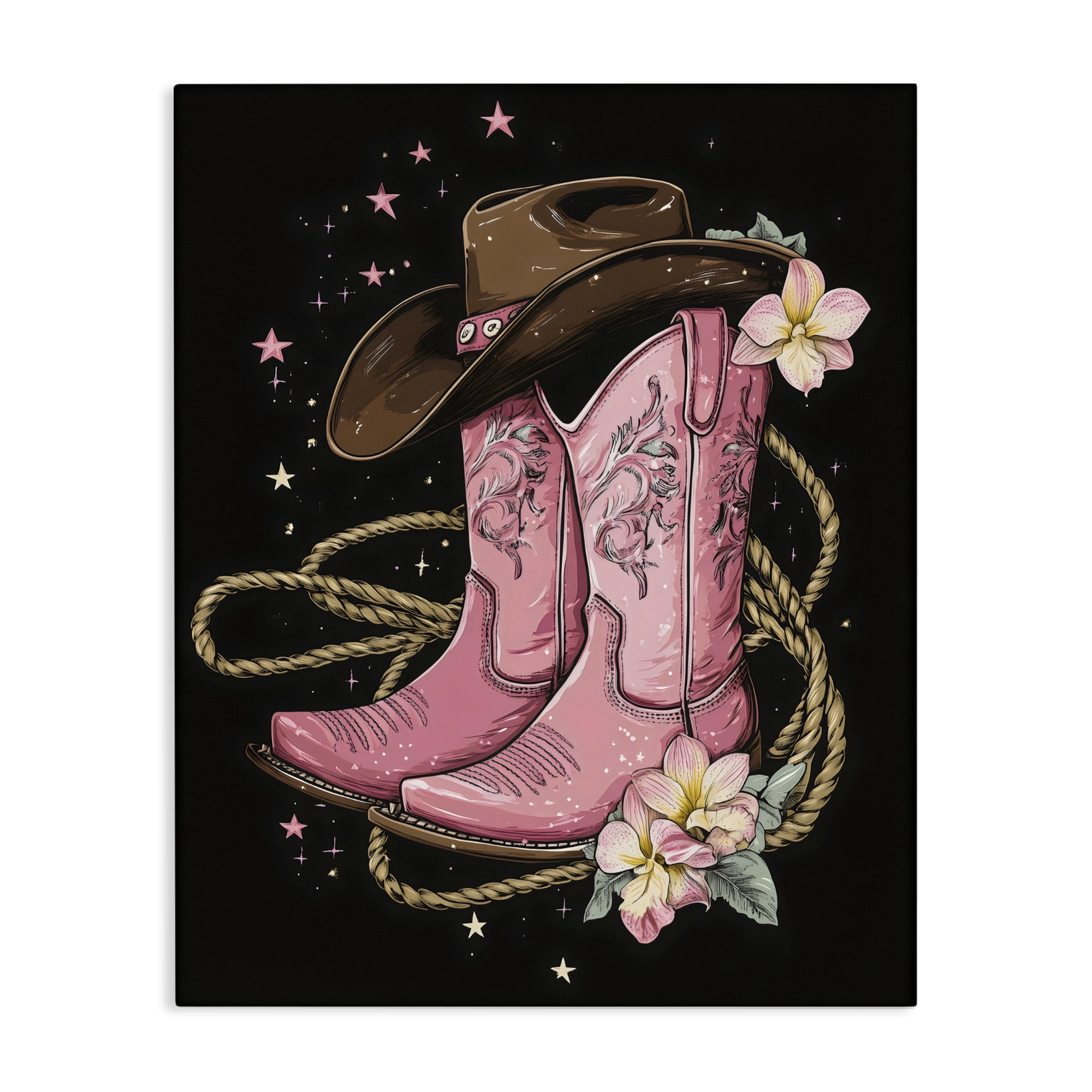 Stupell Industries Western Chic Pink Boots Canvas Wall Art, design by Creative Studio
