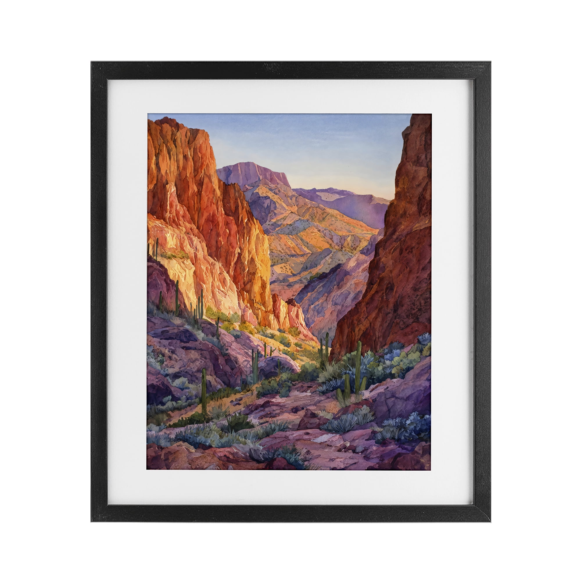 Stupell Industries Western Colors Canyon Black Framed Print Under Glass, design by Franklyn Gregory