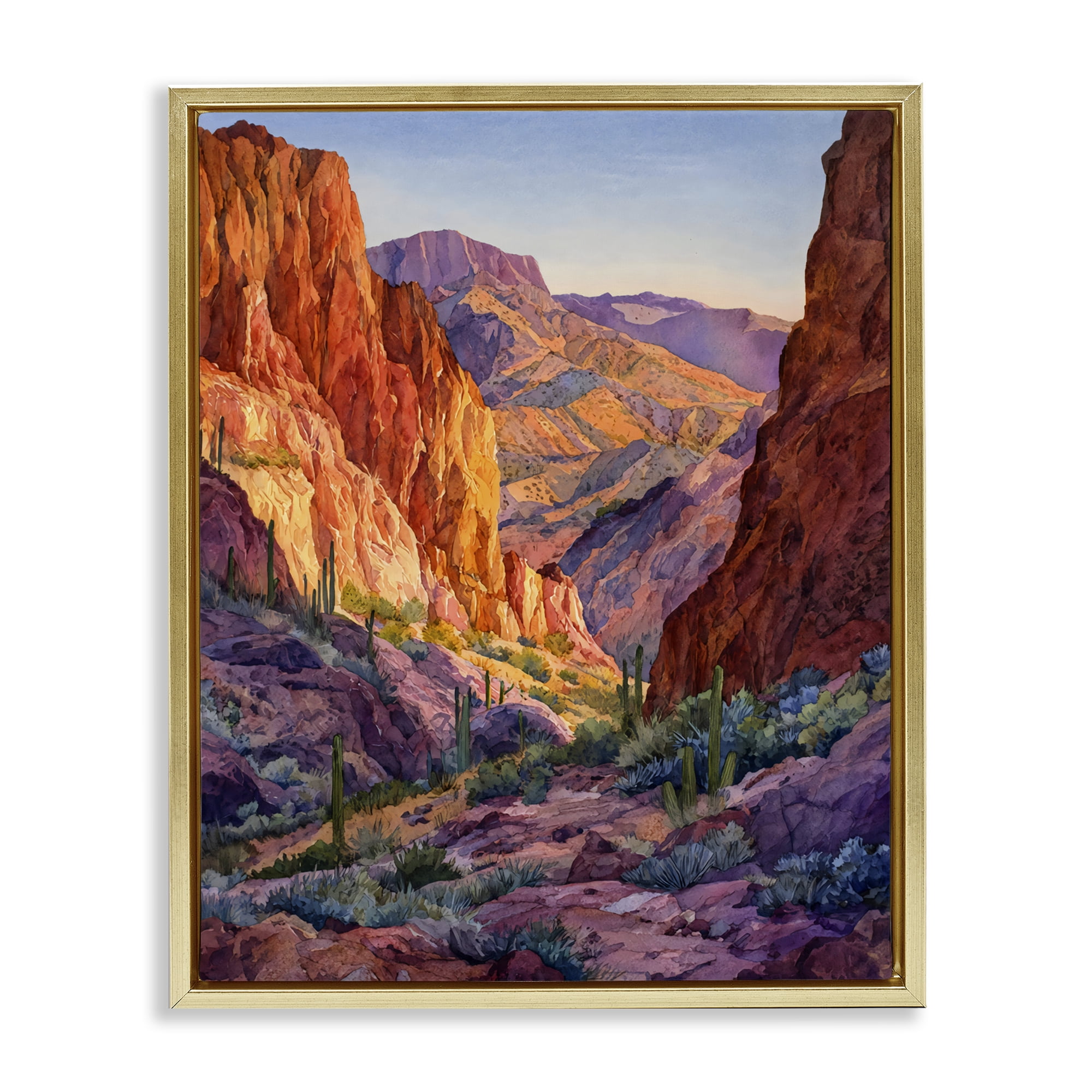 Stupell Industries Western Colors Canyon Gold Framed Floater Canvas Wall Art, design by Franklyn Gregory