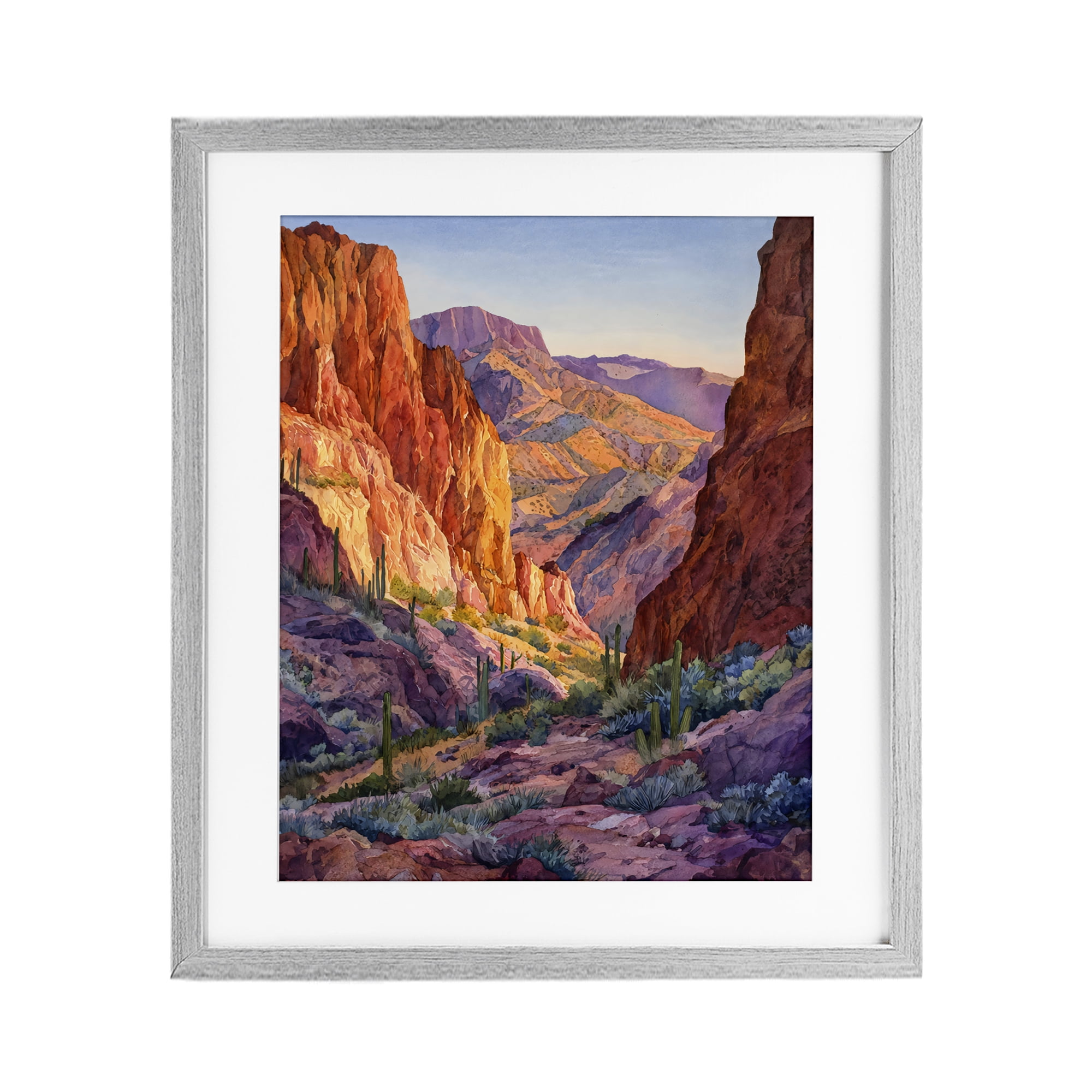 Stupell Industries Western Colors Canyon Gray Framed Print Under Glass, design by Franklyn Gregory