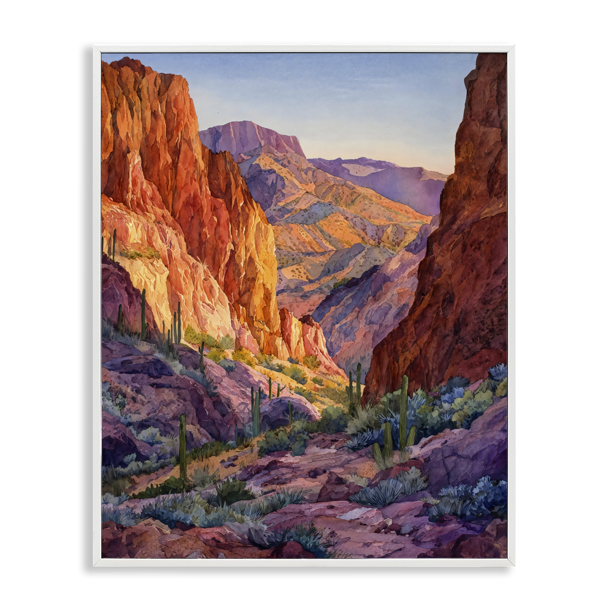 Stupell Industries Western Colors Canyon White Framed Giclee Art, design by Franklyn Gregory