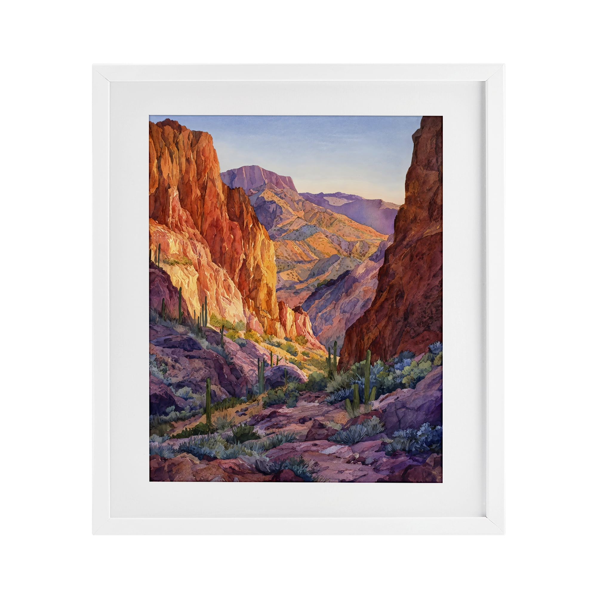 Stupell Industries Western Colors Canyon White Framed Print Under Glass, design by Franklyn Gregory