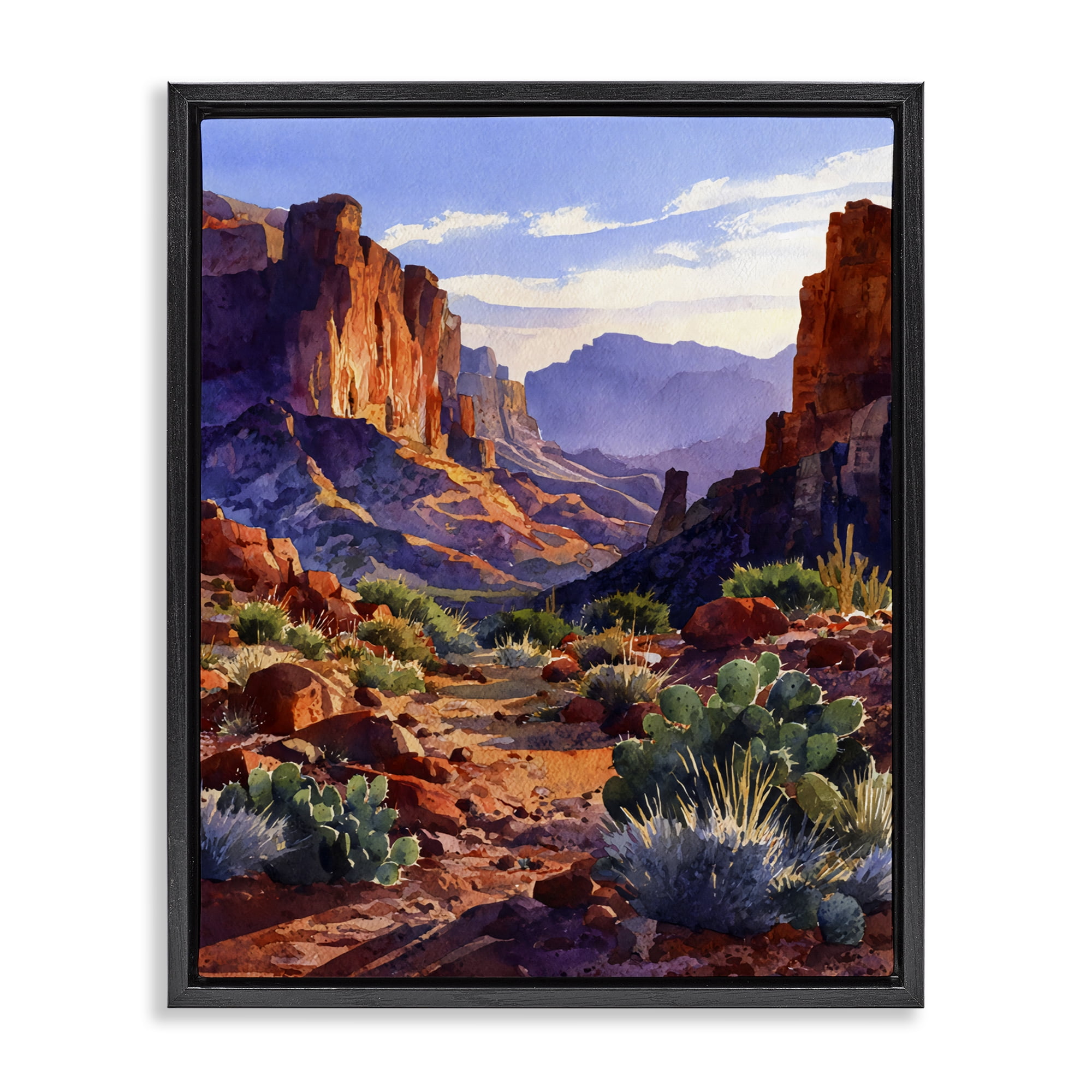 Stupell Industries Western Colors Earthy Desert Black Framed Floater Canvas Wall Art, design by Franklyn Gregory