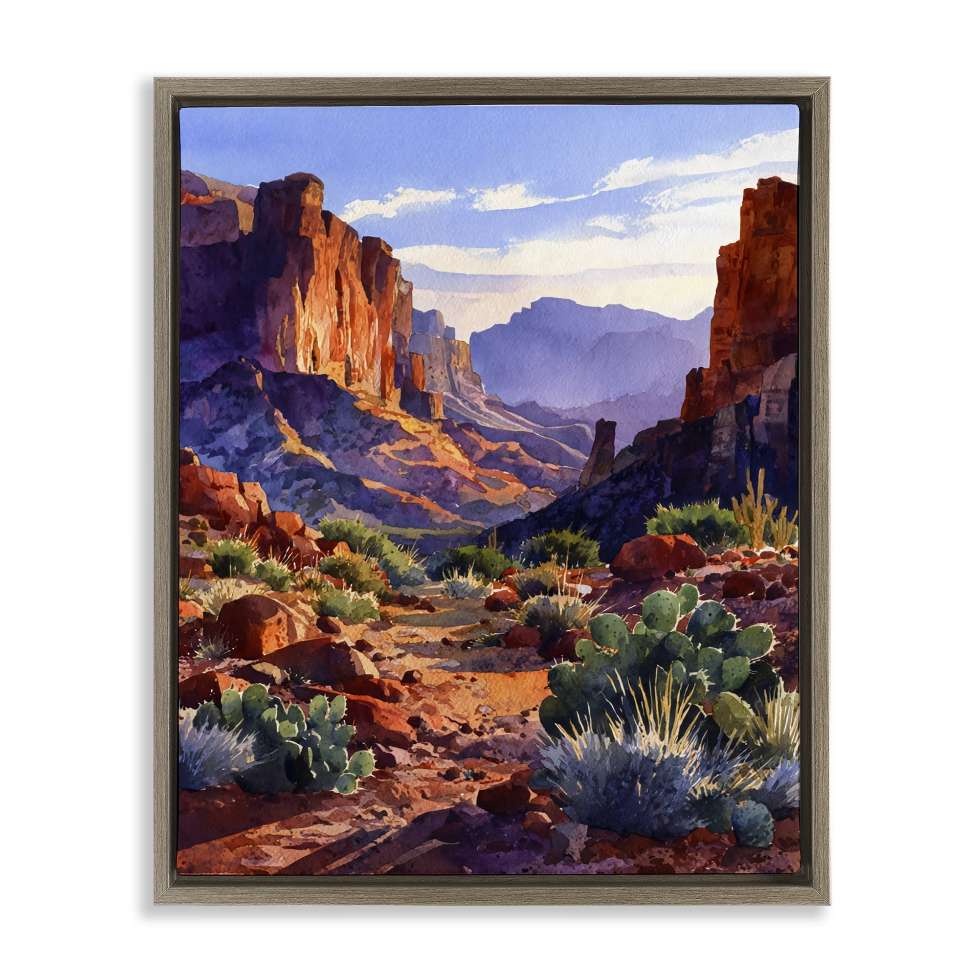 Stupell Industries Western Colors Earthy Desert Brown Framed Floater Canvas Wall Art, design by Franklyn Gregory