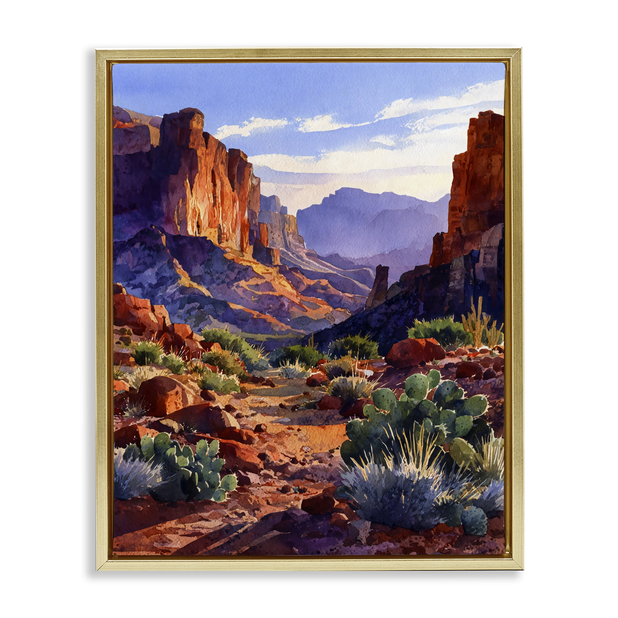 Stupell Industries Western Colors Earthy Desert Gold Framed Floater Canvas Wall Art, design by Franklyn Gregory