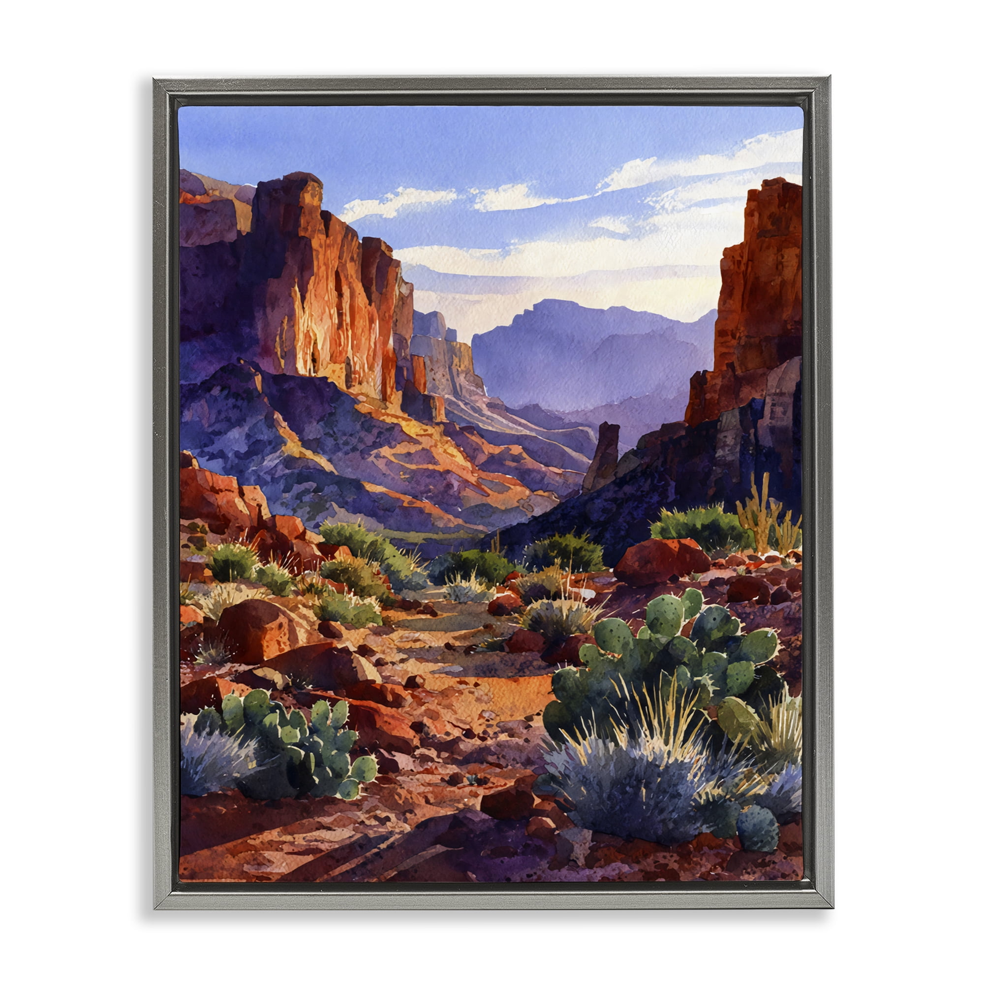 Stupell Industries Western Colors Earthy Desert Gray Framed Floater Canvas Wall Art, design by Franklyn Gregory