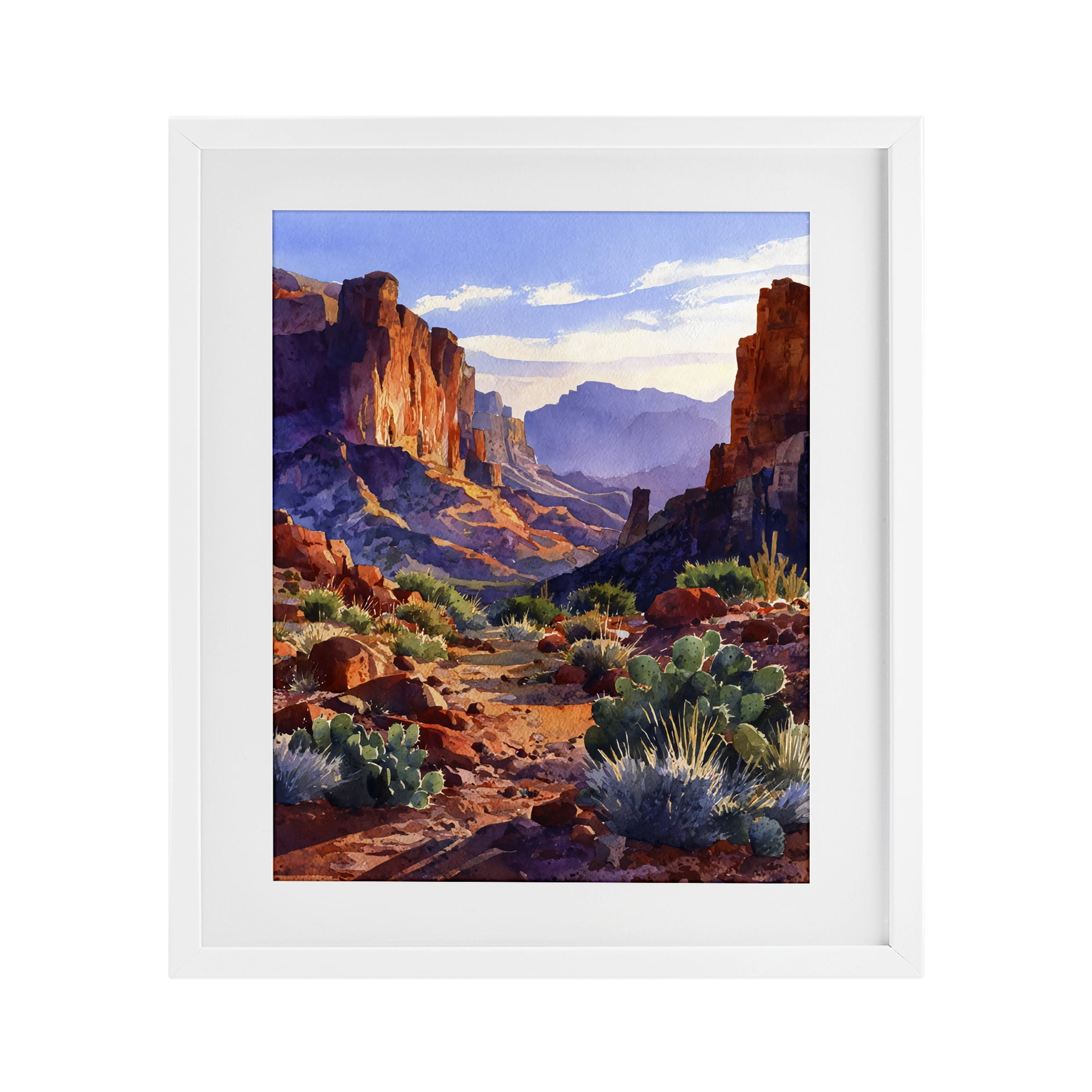 Stupell Industries Western Colors Earthy Desert White Framed Print Under Glass, design by Franklyn Gregory