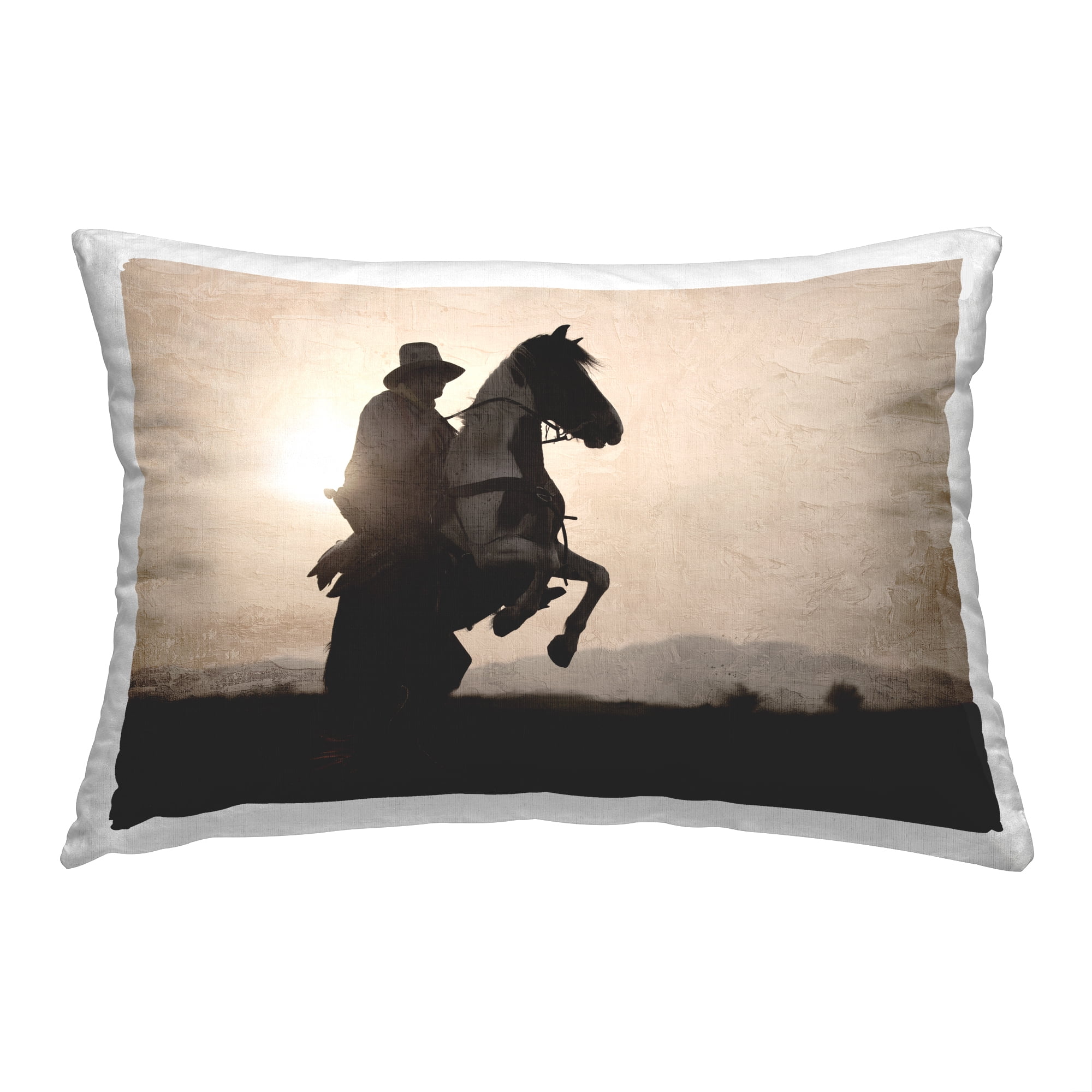 Stupell Industries Western Cowboy Silhouette Decorative Printed Throw Pillow, 14 x 20
