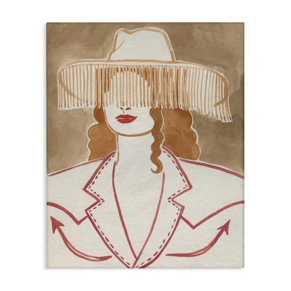 Stupell Industries Western Cowgirl Fashion People Painting Wrapped Canvas Art Print Wall Art, 24 x 30