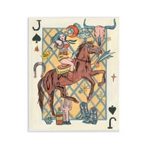 Stupell Industries Western Cowgirl Playing Card Entertainment Painting Unframed Art Print Wall Art, 11 x 14