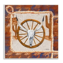 Stupell Industries Western Desert Wheel Landscape Painting Unframed Art Print Wall Art, 12 x 12