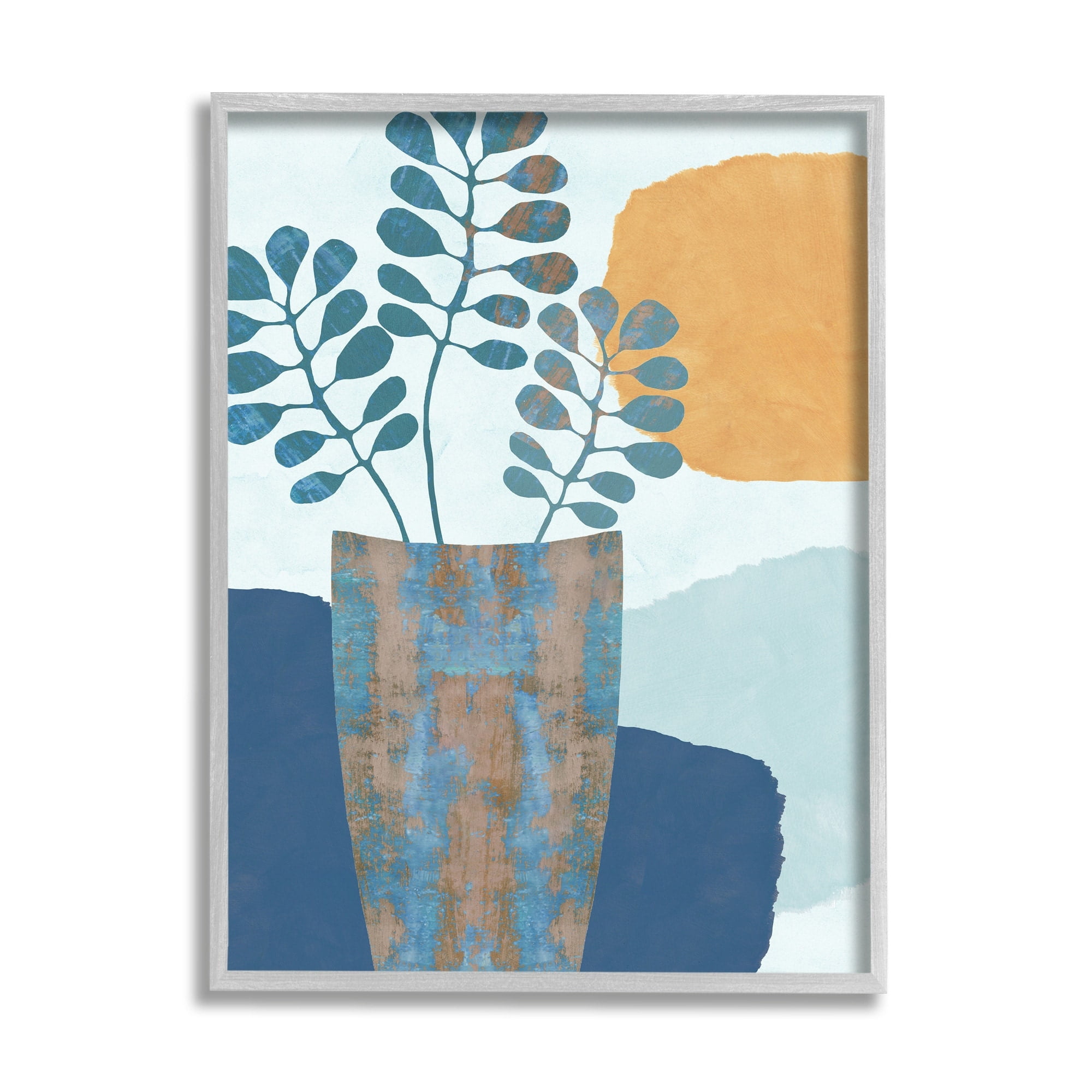 Stupell Industries Western Eucalyptus Plant Vase Orange Sun,16 x 20,Designed by Flora Kouta