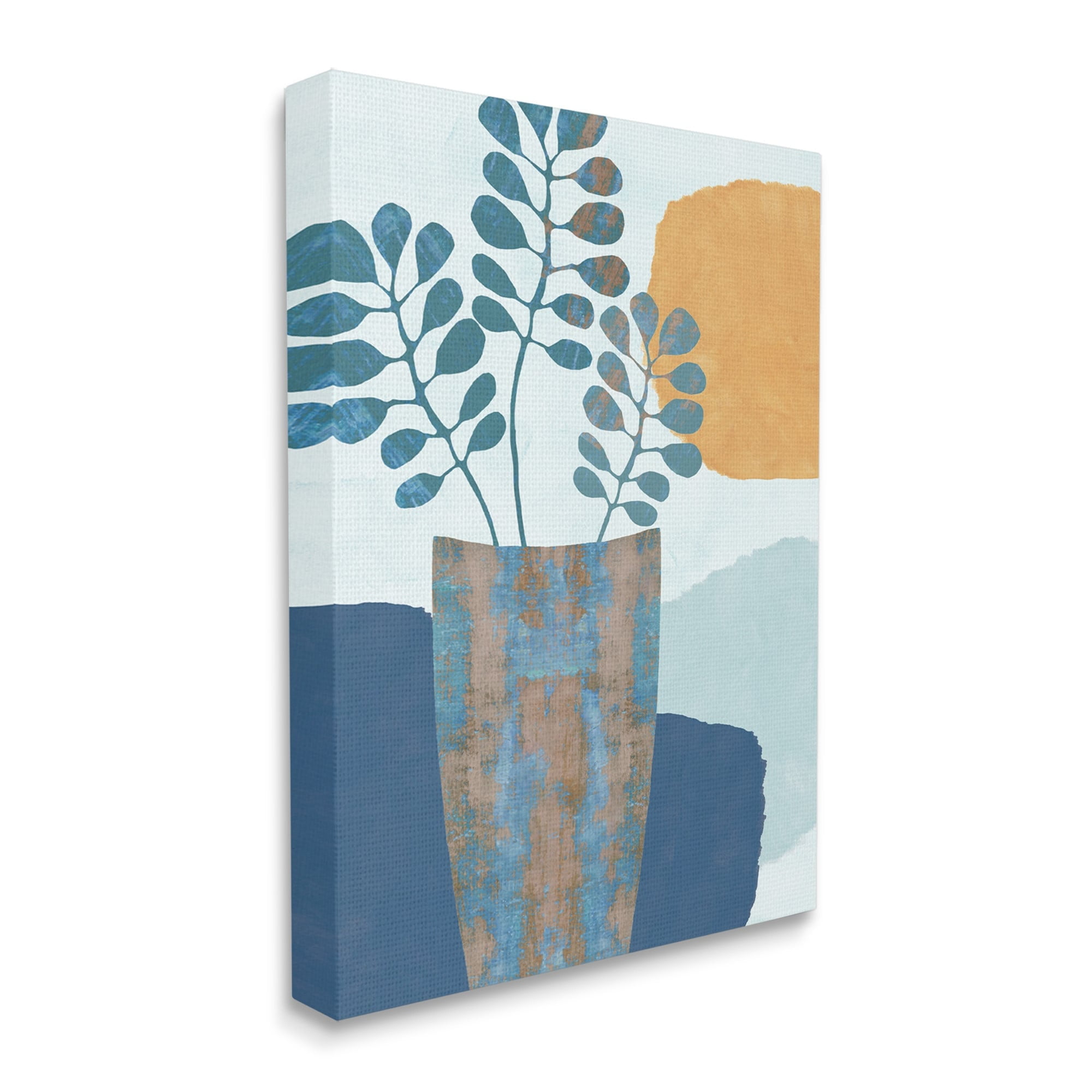 Stupell Industries Western Eucalyptus Plant Vase Orange Sun,36 x 48,Designed by Flora Kouta