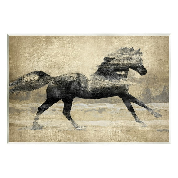 Stupell Industries Western Galloping Horse Portrait Graphic Art Unframed Art Print Wall Art, Design by Tina Blakely