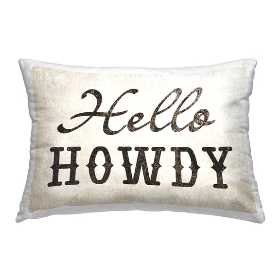 Stupell Industries Western Hellow Howdy Decorative Printed Throw Pillow Design by Daphne Polselli.