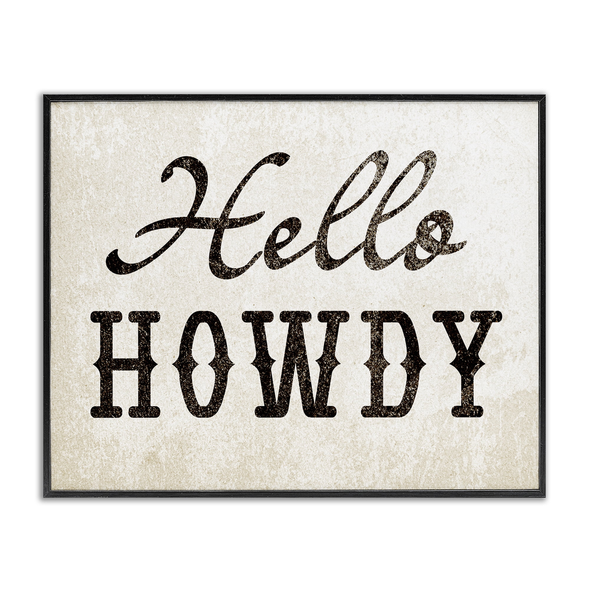 Stupell Industries Western Hellow Howdy Text & Numbers Painting Black Framed Art Print Wall Art, 20 x 16