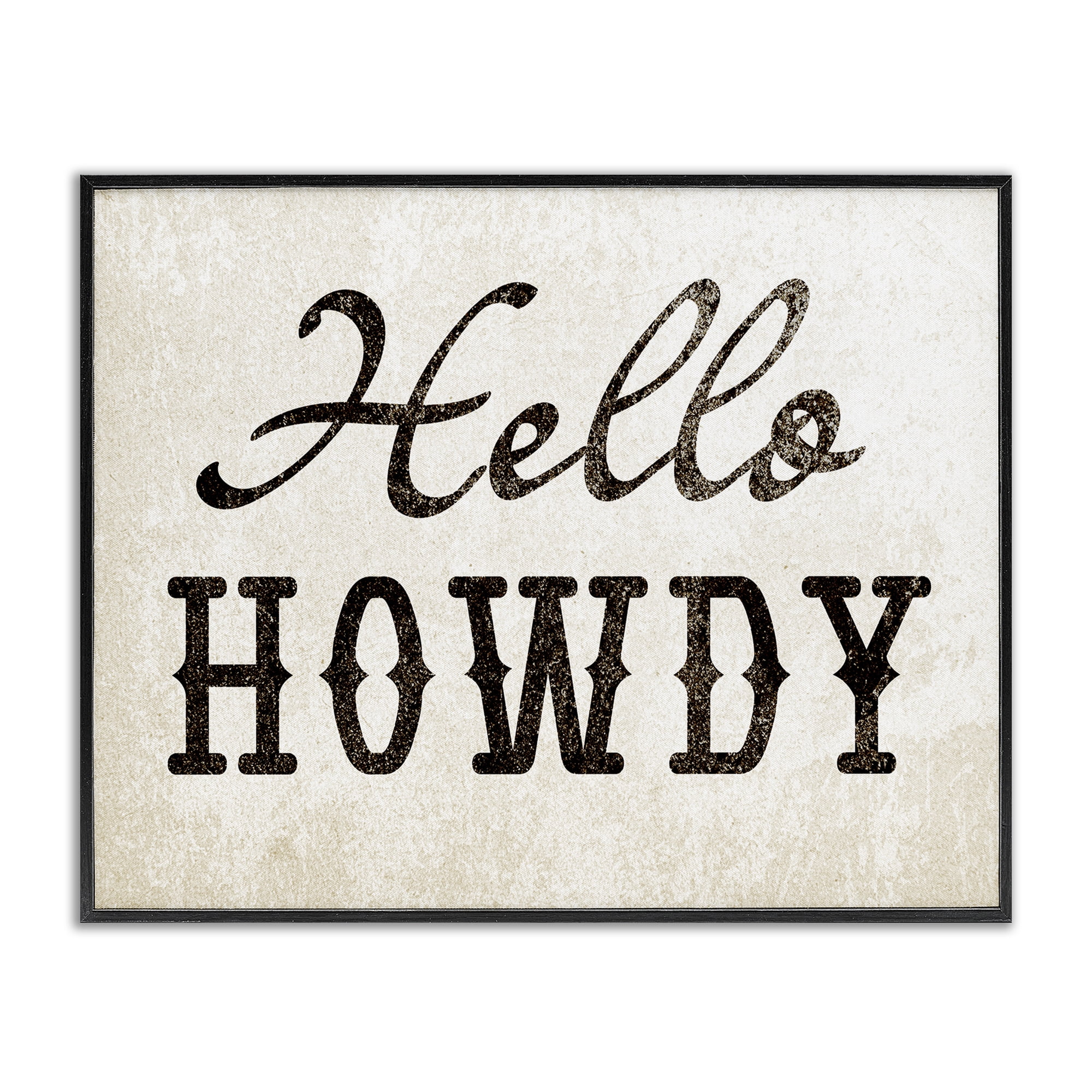 Stupell Industries Western Hellow Howdy Text & Numbers Painting Black Framed Art Print Wall Art, 30 x 24