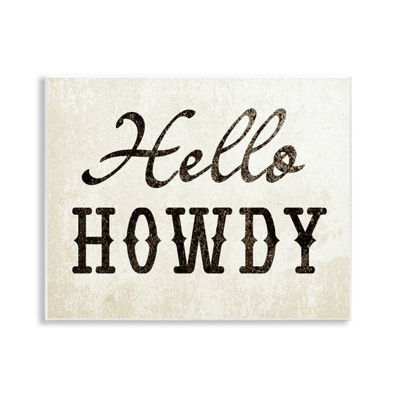 Stupell Industries Western Hellow Howdy Text & Numbers Painting Unframed Art Print Wall Art, 14 x 11