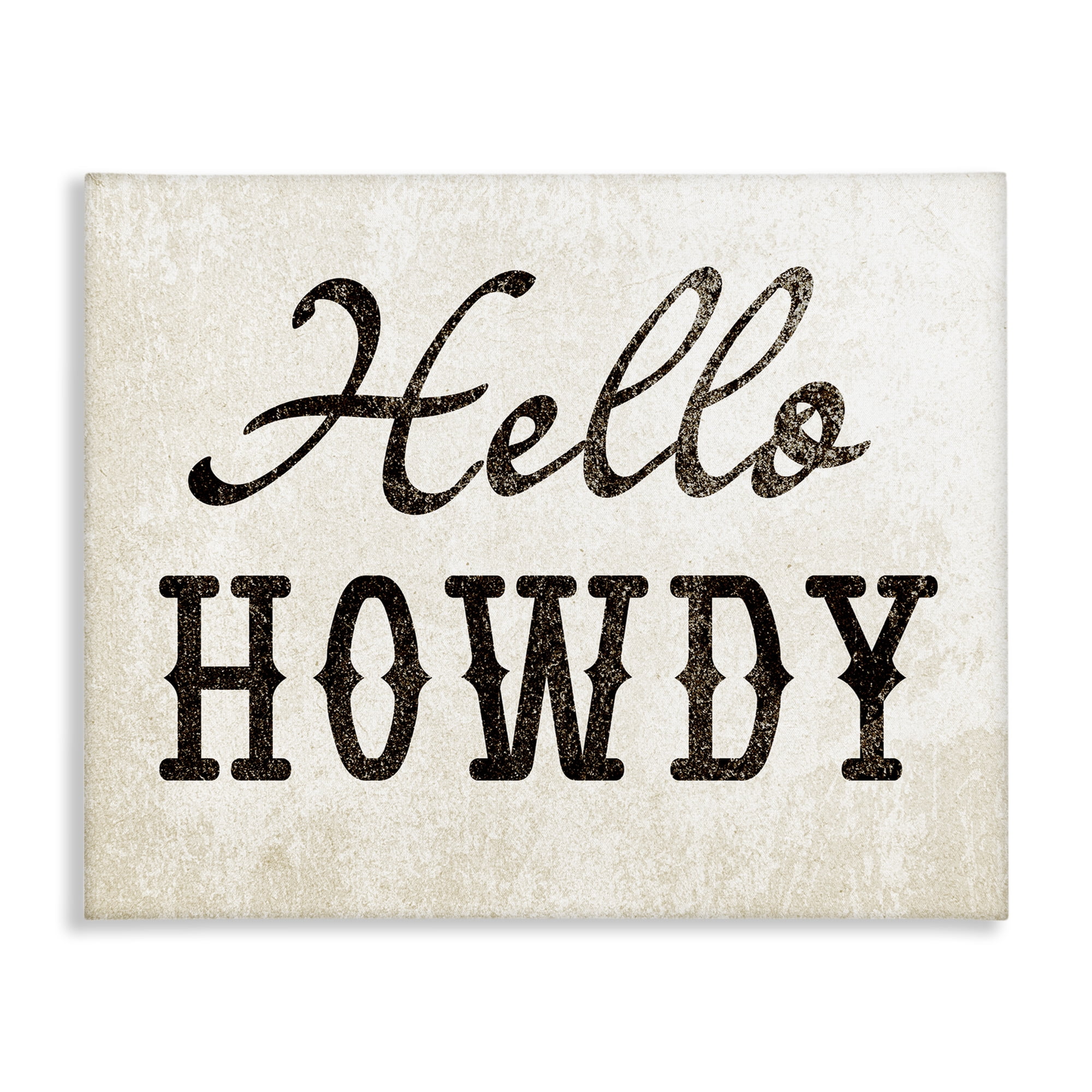 Stupell Industries Western Hellow Howdy Text & Numbers Painting Wrapped Canvas Art Print Wall Art, 48 x 36
