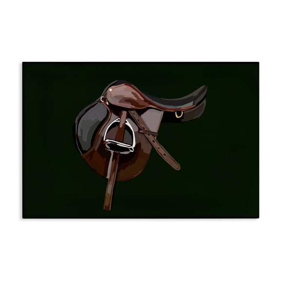 Stupell Industries Western Horse Saddle Abstract Painting Gallery Wrapped Canvas Art Print Wall Art, 30 x 20