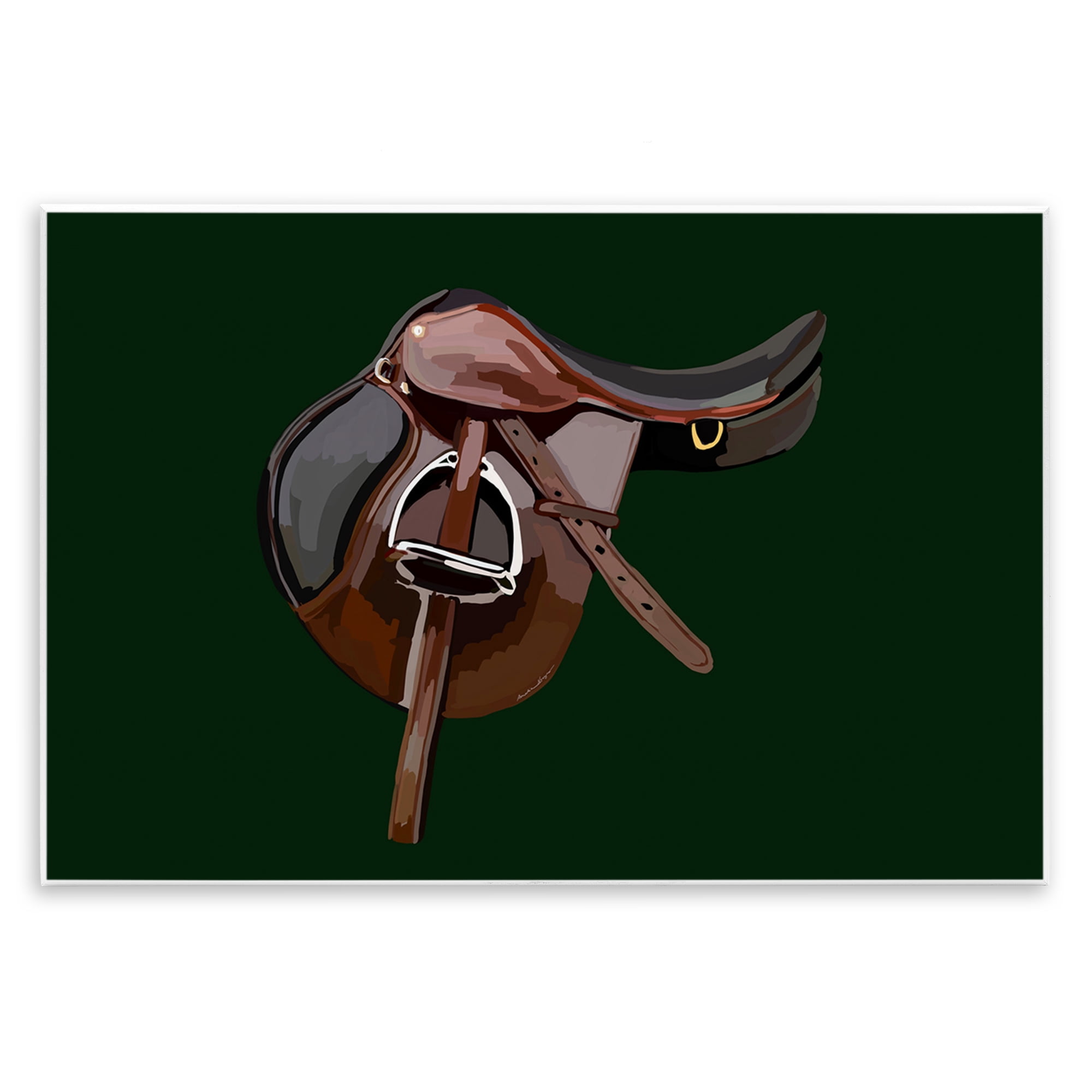 Stupell Industries Western Horse Saddle Abstract Painting Unframed Art Print Wall Art, 19 x 13
