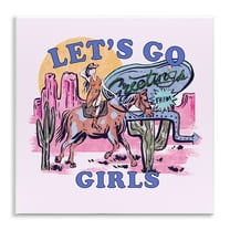 Stupell Industries Western Let's Go Girls Entertainment Painting Unframed Art Print Wall Art, 12 x 12